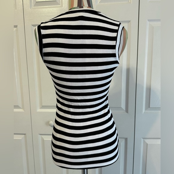 Bebe Black & white striped tank top - M - Picture 2 of 4